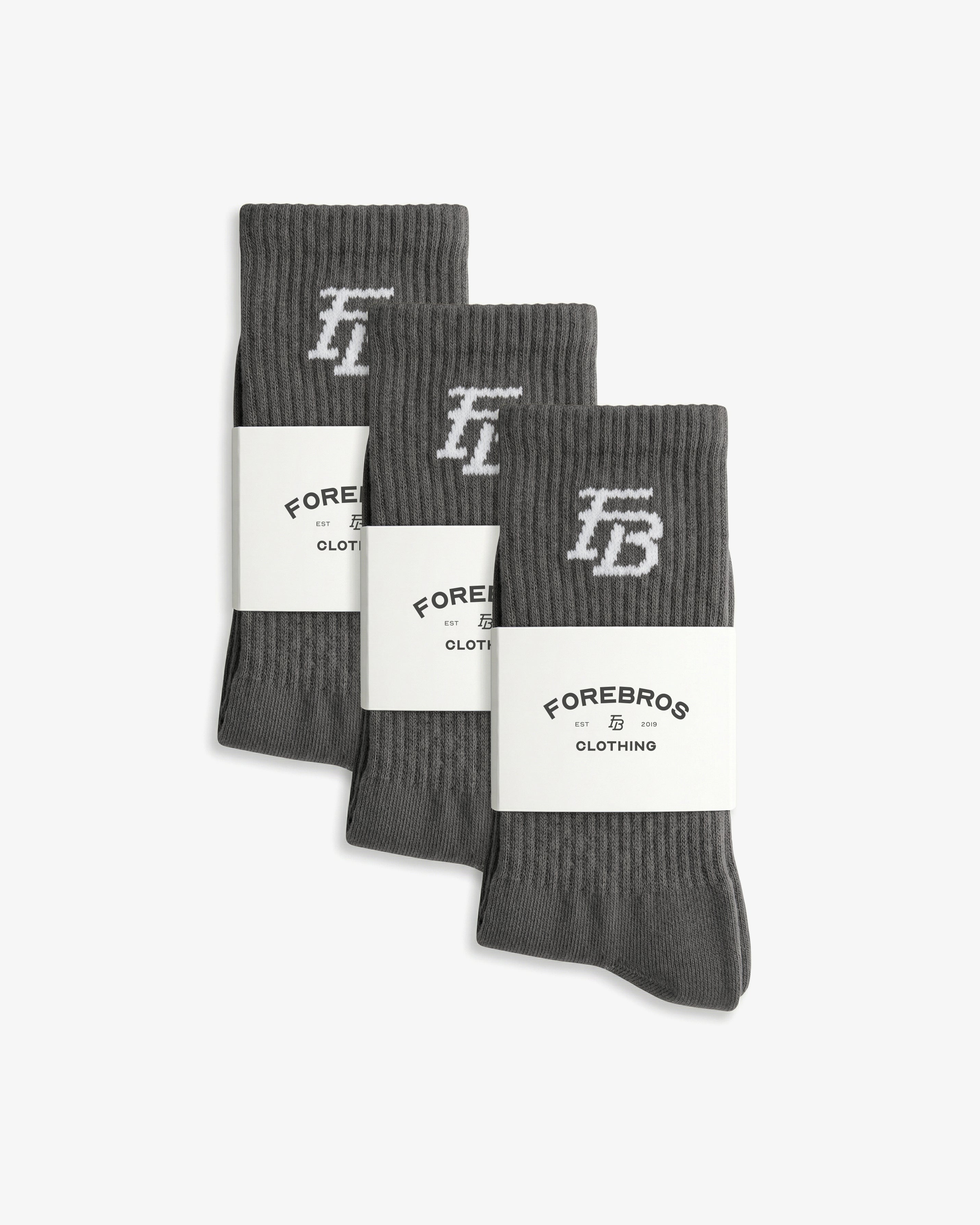 FB Socks 'Charcoal Grey' (3 Pack)