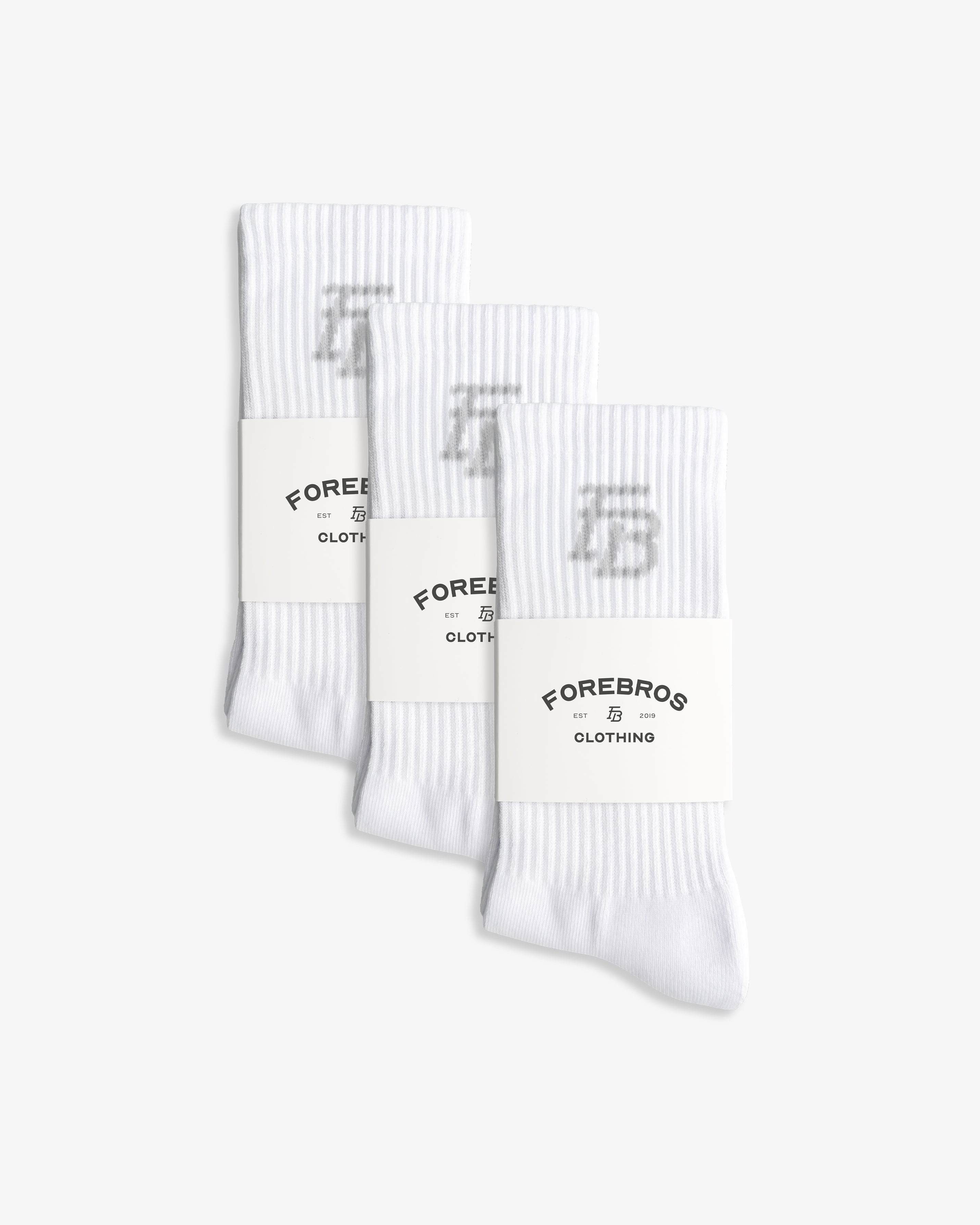 FB Socks 'White/Grey' (3 Pack)