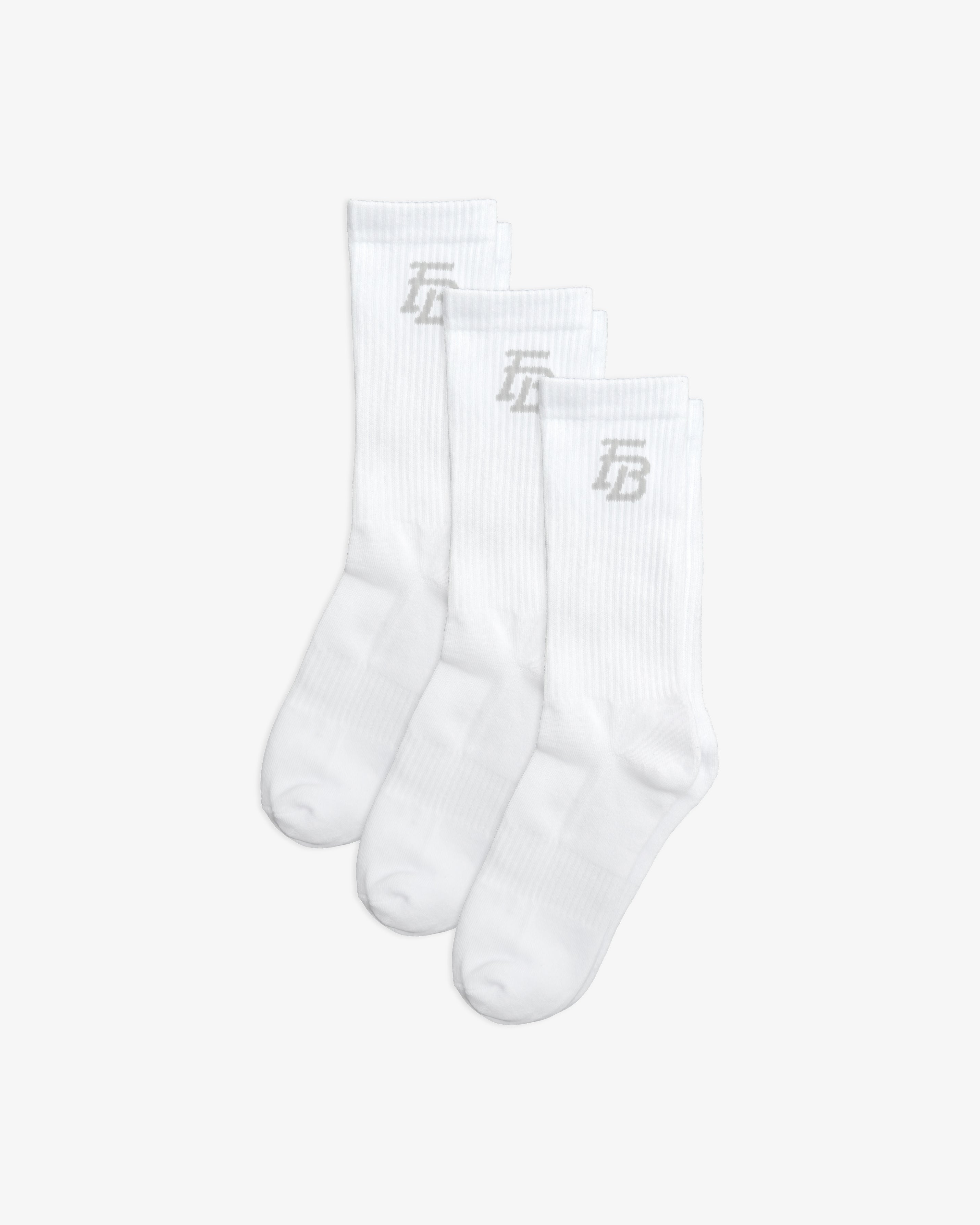 FB Socks 'White/Grey' (3 Pack)