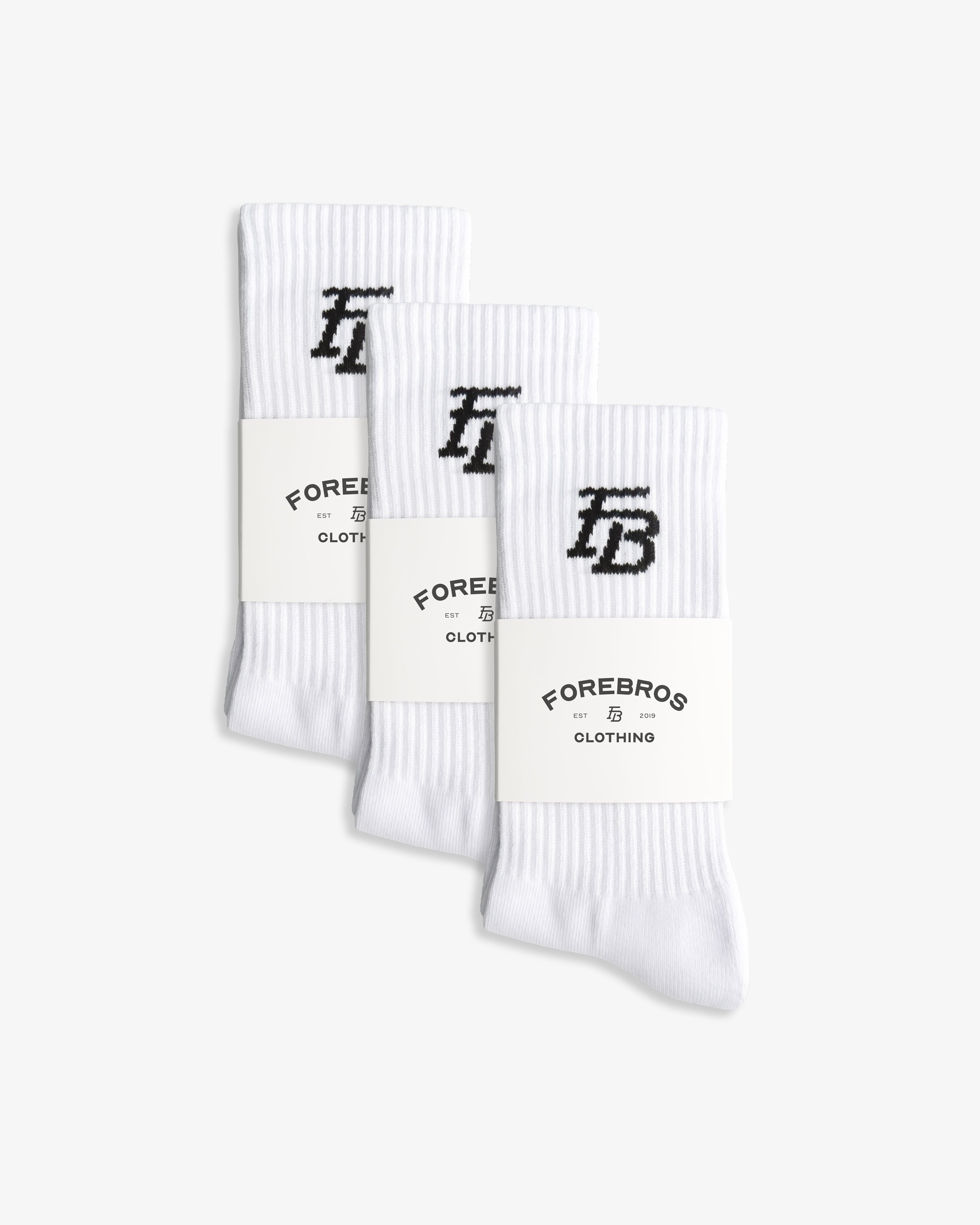 FB Socks 'White/Black' (3 Pack)